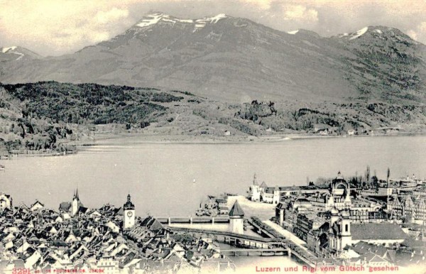 Luzern mit Rigi vom Gütsch gesehen Vorderseite