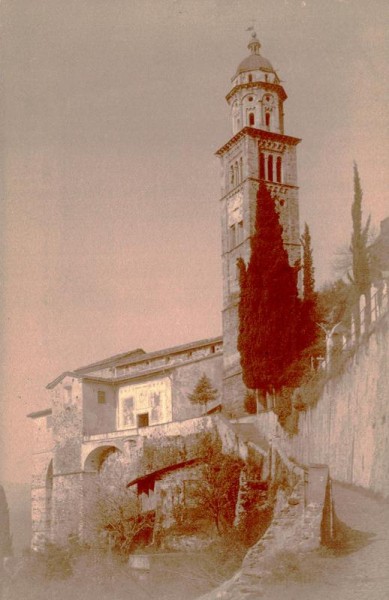 Lago di Lugano, Morcote, Campanile e Chiesa di Santa Maria del Sasso Vorderseite