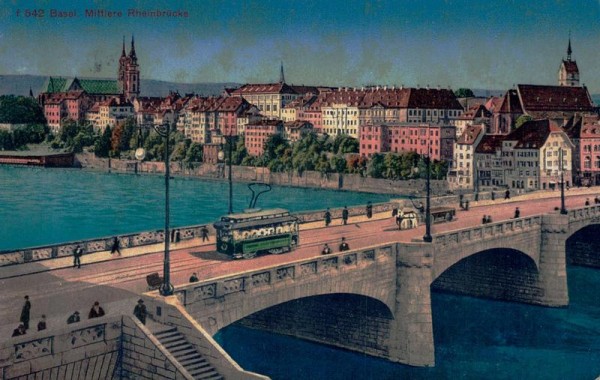 Basel. Mittlere Rheinbrücke Vorderseite