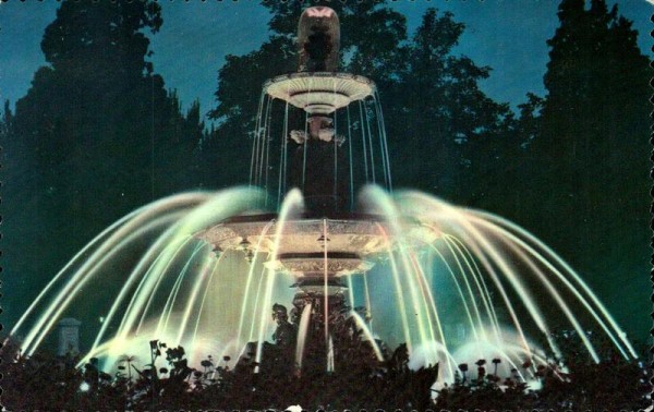 Genf, Springbrunnen des englischen Gartens Vorderseite