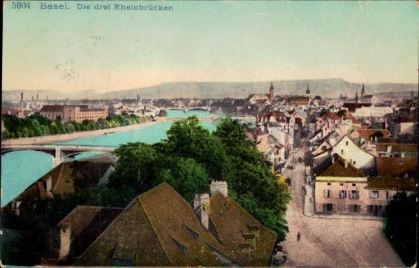 Basel - Die drei Rheinbrücken Vorderseite
