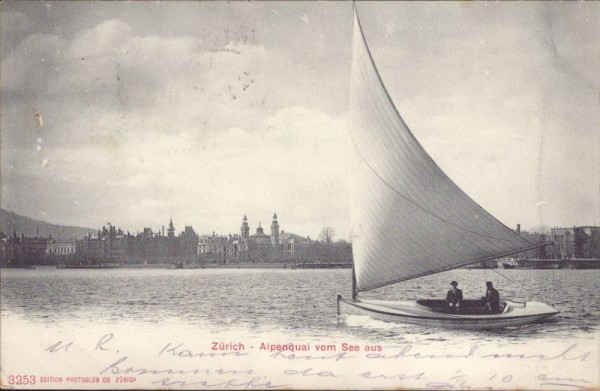 Zürich, Alpenquai vom See aus