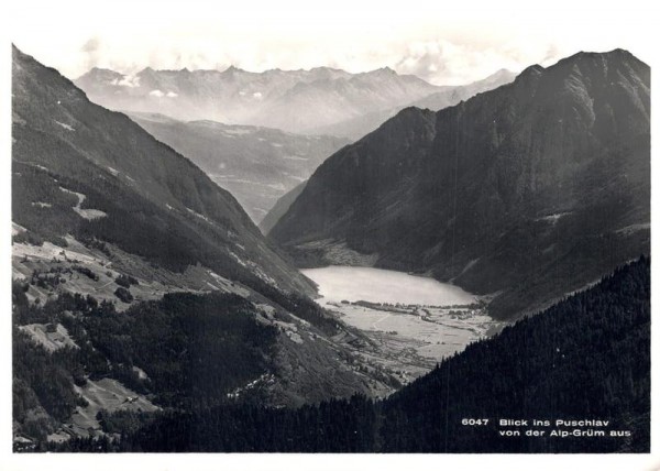 Blick ins Puschlav von der Alp Grüm aus Vorderseite