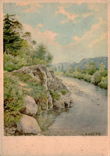 Gottfried Keller:Sihllandschaft Vorderseite