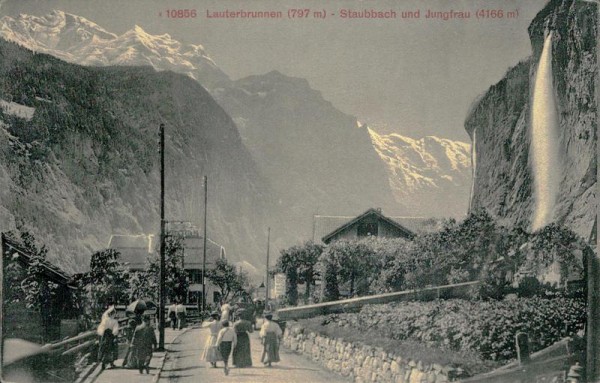 Lauterbrunnen, Staubbach und Jungfrau Vorderseite
