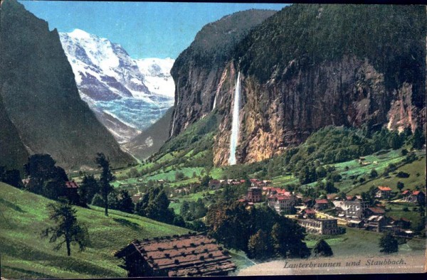 Lauterbrunnen und Staubbach. Vorderseite