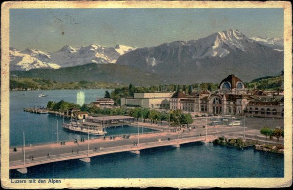 Luzern mit den Alpen Vorderseite