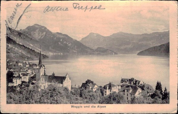 Weggis und die Alpen Vorderseite
