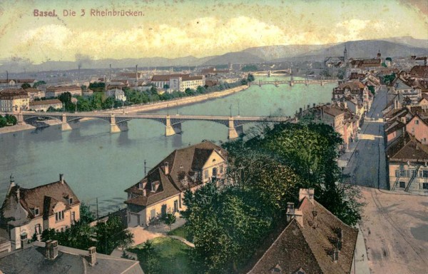 Basel, Die 3 Rheinbrücken Vorderseite