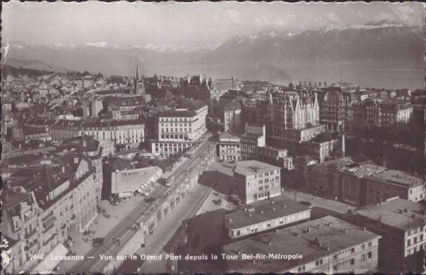 Lausanne - Vue sur le Grand Pont depuis la Tour Bel-Air-Métropole