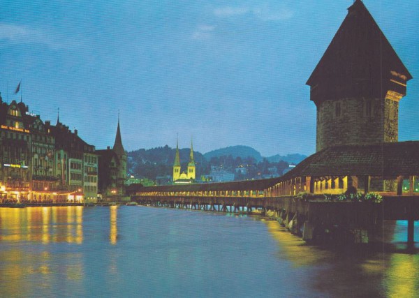 Luzern, Kappelbrücke und Hofkirche