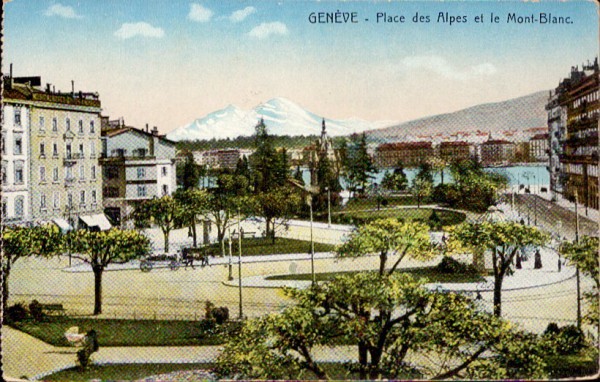 Genève, Place des Alpes et le Mont-Blanc