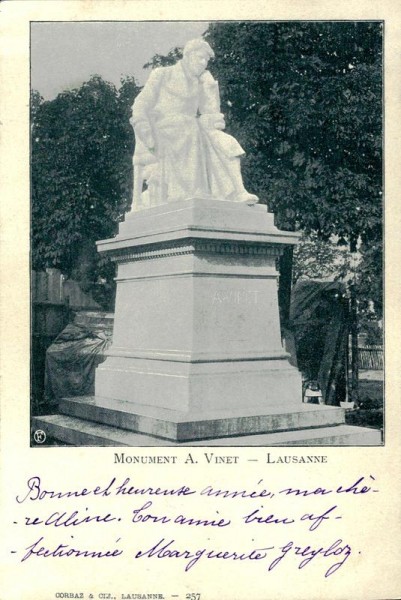 Statue d'Alexandre Vinet à Lausanne Vorderseite