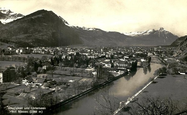 Interlaken und Unterseen mit Niesen Vorderseite