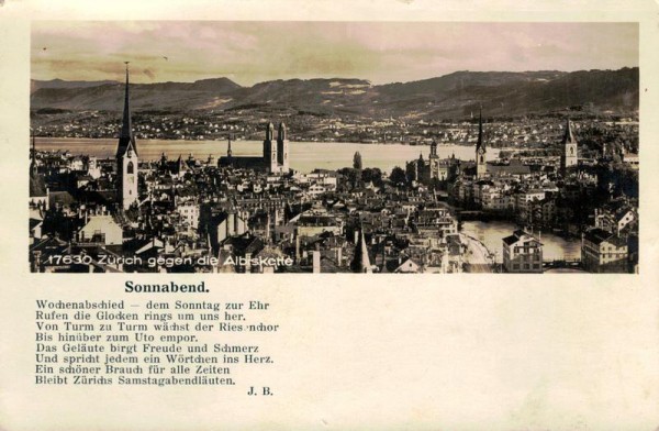 Zürich gegen die Albiskette Vorderseite