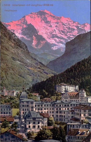 Interlaken mit Jungfrau (4166 m) Vorderseite