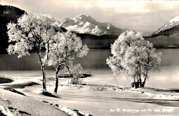 Am St. Moritzsee und Piz della Margna Vorderseite