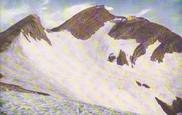 Säntis, 2504 m, mit großem Schnee