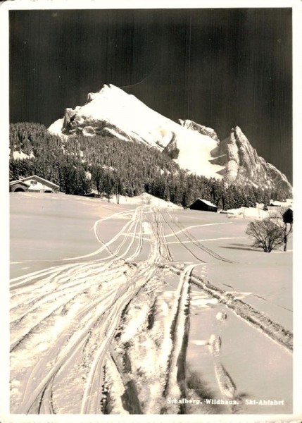 Schafberg, Wildhaus. Ski-Abfahrt Vorderseite