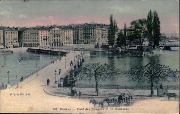 Genève - Pont des Bergues et Ile Rousseau Vorderseite