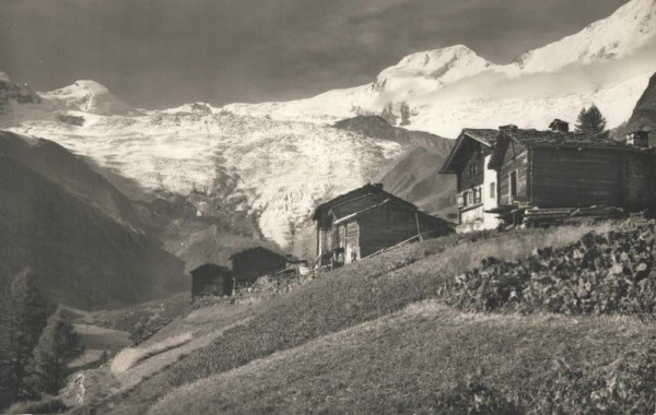 Saas-Fee. Allalinhorn u. Alphubel, Feegletscher Vorderseite