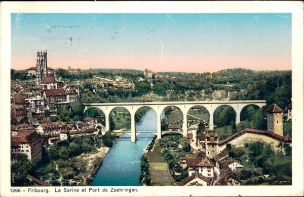 Fribourg. La Sarine et Pont de Zaehringen Vorderseite
