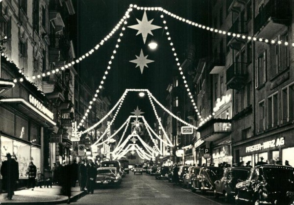 Zürich, Rennweg, Weihnachtsdekoration Vorderseite