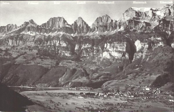 Walenstadt mit Churfirsten Vorderseite