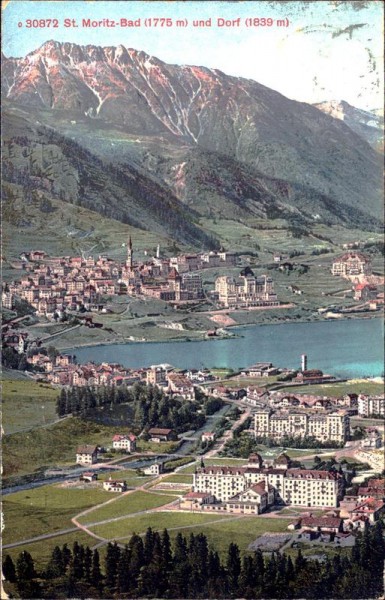 St. Moritz-Bad und Dorf Vorderseite