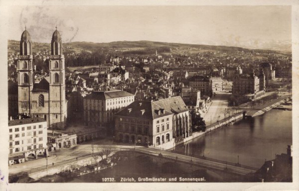 Zürich, Grossmünster und sonnenquai