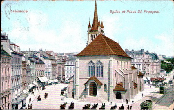 Lausanne, Eglise et Place St.Fançois Vorderseite