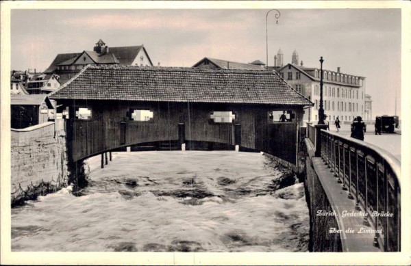 Zürich - Gedeckte Brücke über die Limmat Vorderseite