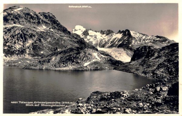 Totensee, Grimselpasshöhe, Blick auf Rhonegletscher Vorderseite