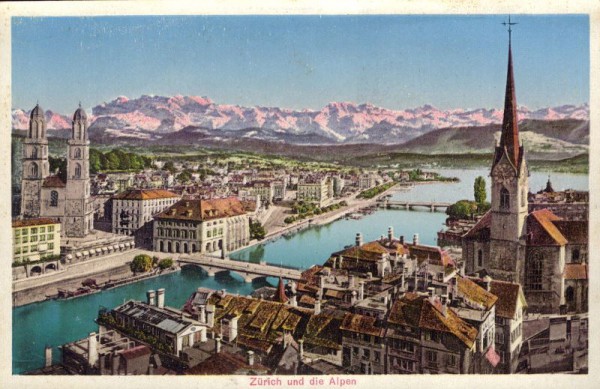 Zürich und die Alpen