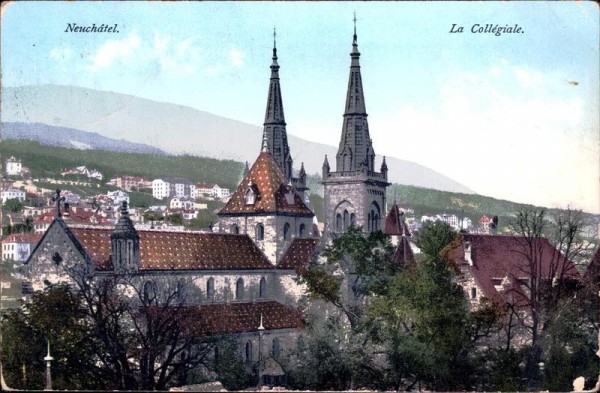 Neuchâtel La Collégiale Vorderseite