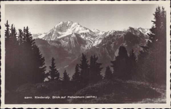 Riederalp blick auf Fletschhorn