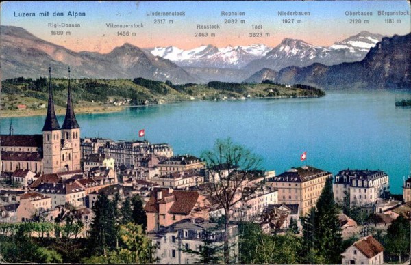 Luzern mit den Alpen Vorderseite
