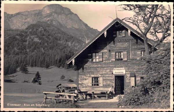 Eisenauer-Alpe am Schafberg, Buchberghütte Vorderseite