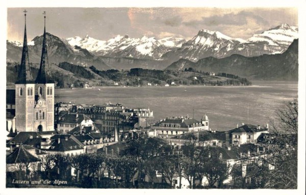 Luzern und die Alpen. 1940 Vorderseite