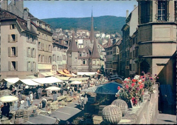 Neuchâtel, La Place et la Maison des Halles Vorderseite