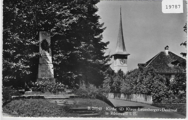 Kirche & Klaus Leuenberger-Denkmal in Rüderswil i. E.