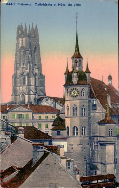 Fribourg. Cathédrale et Hotel de Ville Vorderseite