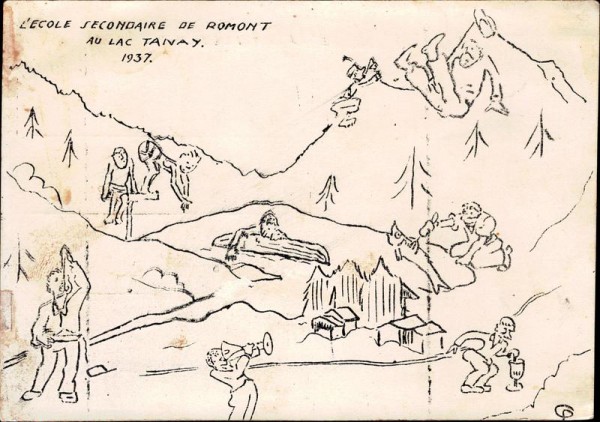 Romont,  L'ecole secondaire au lac tanay, 1937 Vorderseite