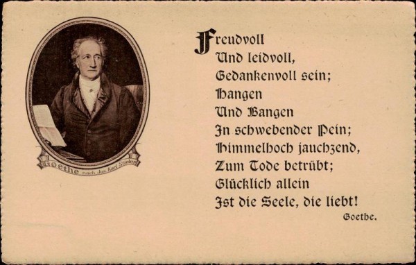 Goethe, Freudvoll und leidvoll... Vorderseite