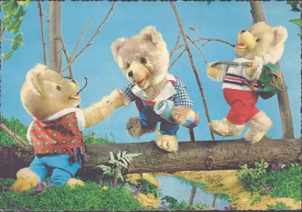 Teddybären auf Wanderschaft Vorderseite