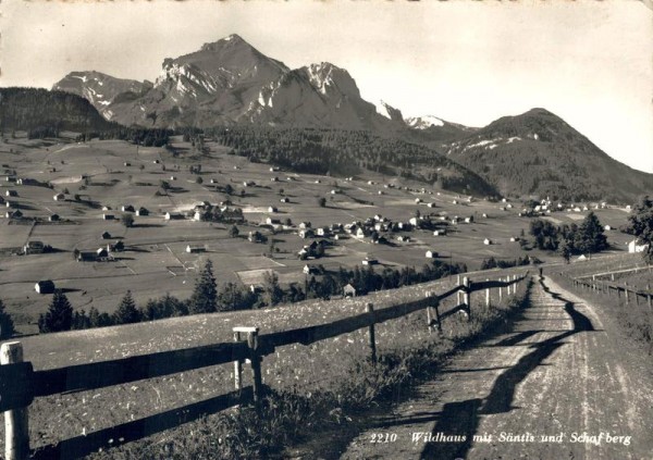 Wildhaus mit Säntis und Schafberg Vorderseite
