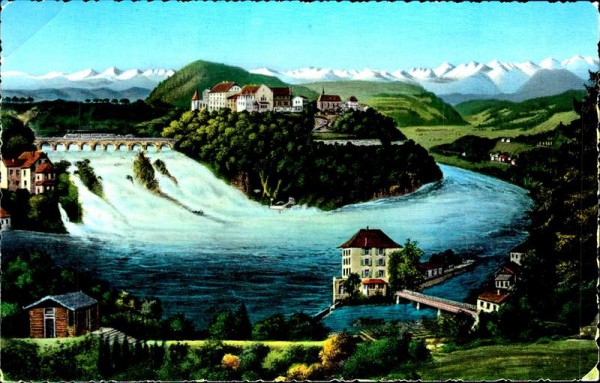 Rheinfall und die Alpen Vorderseite