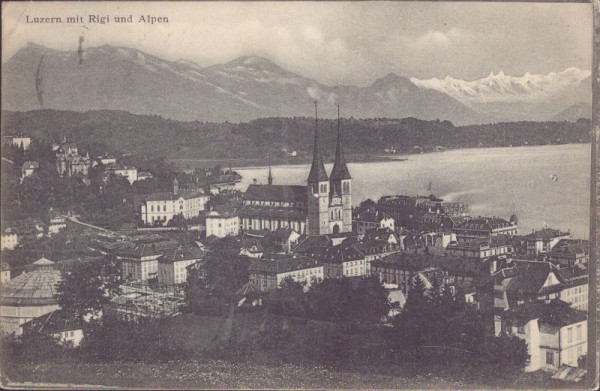 Luzern mit Rigi und Alpen