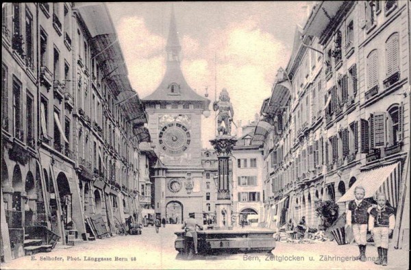 Bern, Zeitglocken und Zähringerbrunne Vorderseite