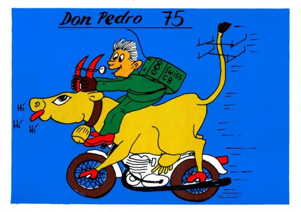 QSL- Karte, Don Pedro 75, Bronschhofen Vorderseite